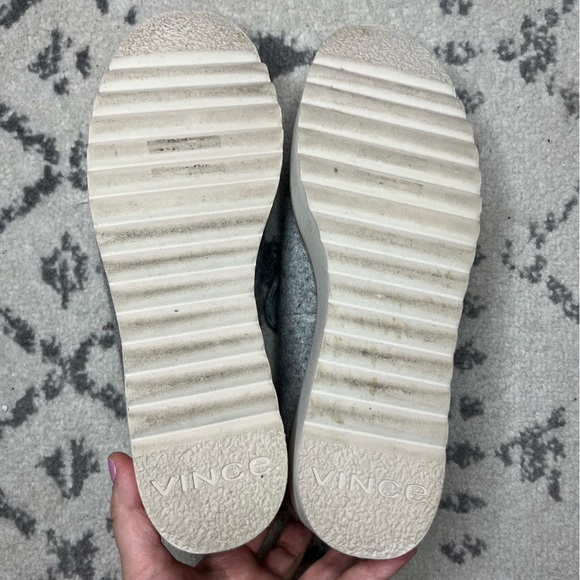 VINCE Zeta Grey Flannel Platform Oxford Loafers - Picture 9 of 11